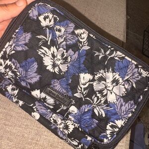 Vera Bradley Black and Blue Floral Toiletry Bag